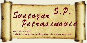 Svetozar Petrašinović vizit kartica